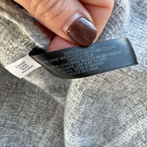 NWT Lane Bryant Women’s Plaid Fringe Hem Poncho Shaw Cardigan OS Gray White - Picture 12 of 13